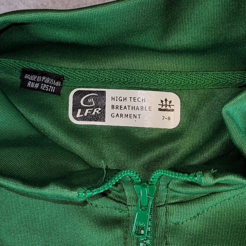 LFR Ireland Track Jacket Mens Kelly Green Full Zip Embroidered Crest Size 7-8